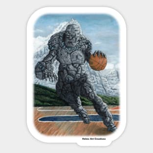 Rock Golem Playing Basketball Sticker